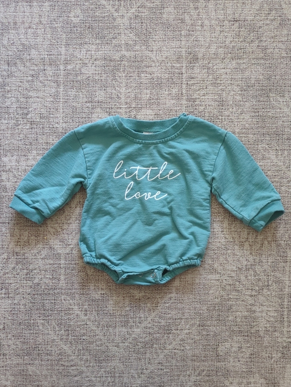 Teal 'Little Love' Long-Sleeve Baby Bodysuit